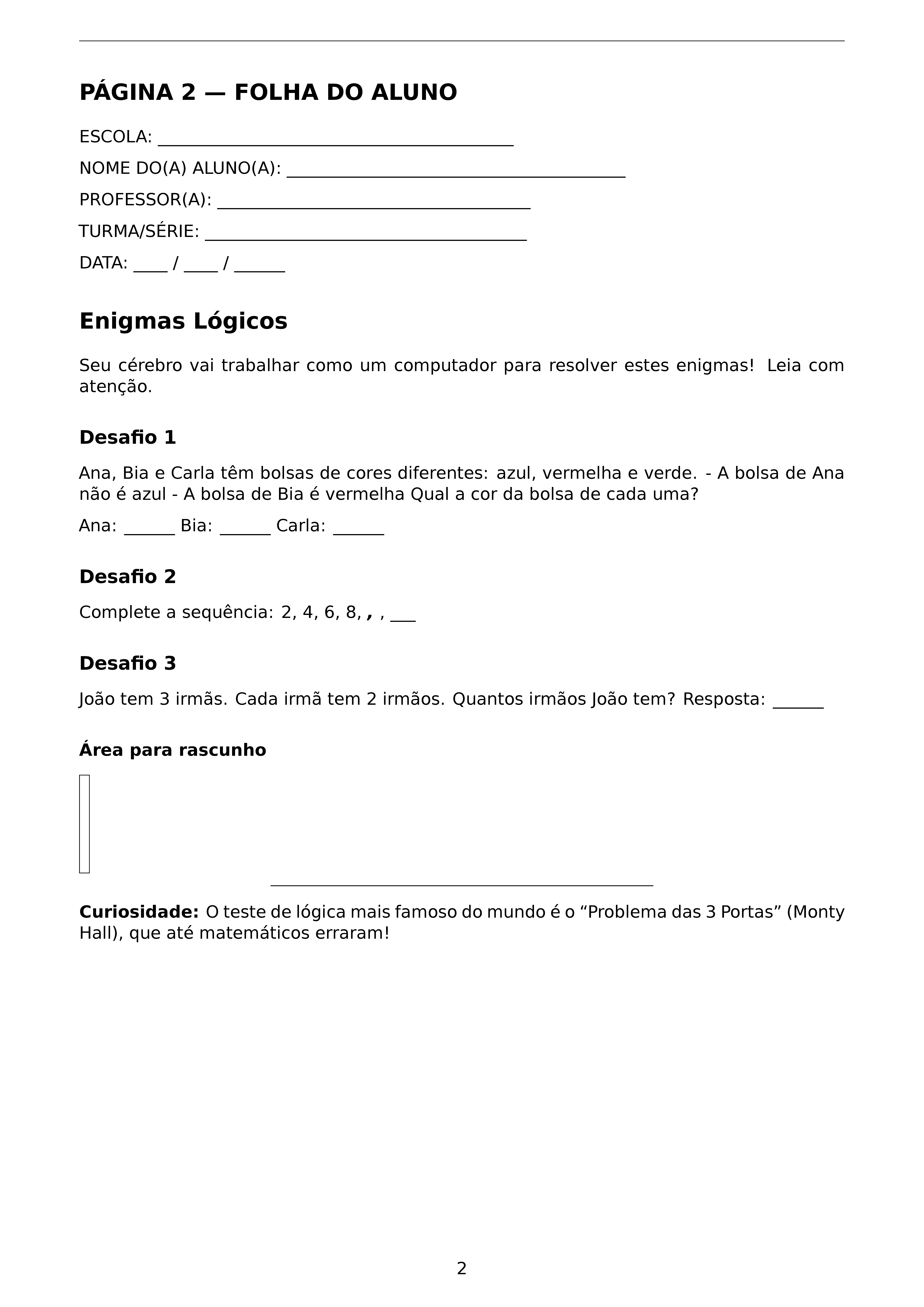 Exemplo 2 - Atividade do Aluno